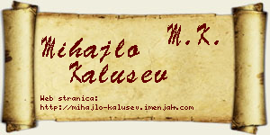 Mihajlo Kalušev vizit kartica